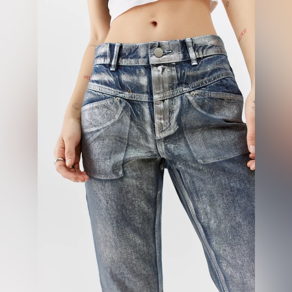 👖💙URBAN OUTFITTERS-BDG Women's Metallic High-waisted Cowboy Jean, Size 27, NWOT